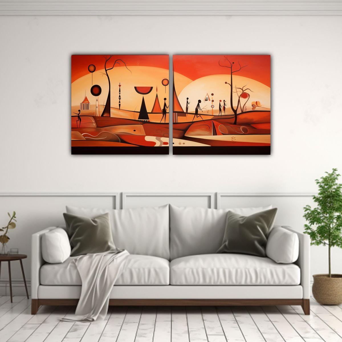 Cuadro Acuarela Alegría En Representación 120x60 Cm-2