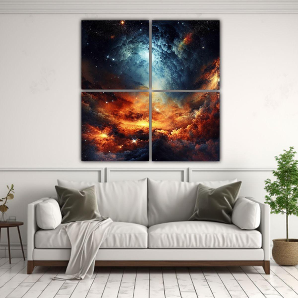 Cuatro Lienzos Decoración Exuberantes Arte ZT 100x100 Cm-2