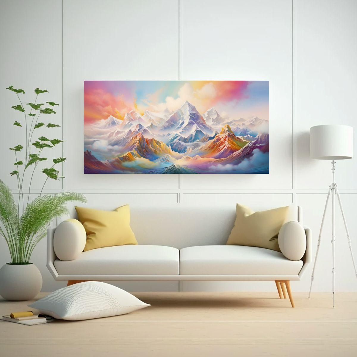 Cuadro Abstracto De Hermoso Estilo Montañas 120x60cm-2
