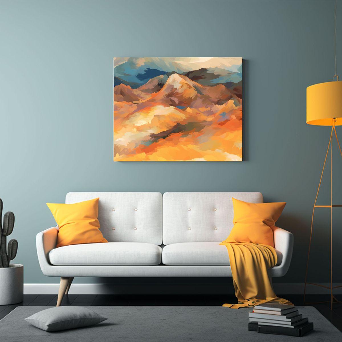 Cuadro Decorativo: Detalles Intrincados De Montañas En Esti 65x50cm-2