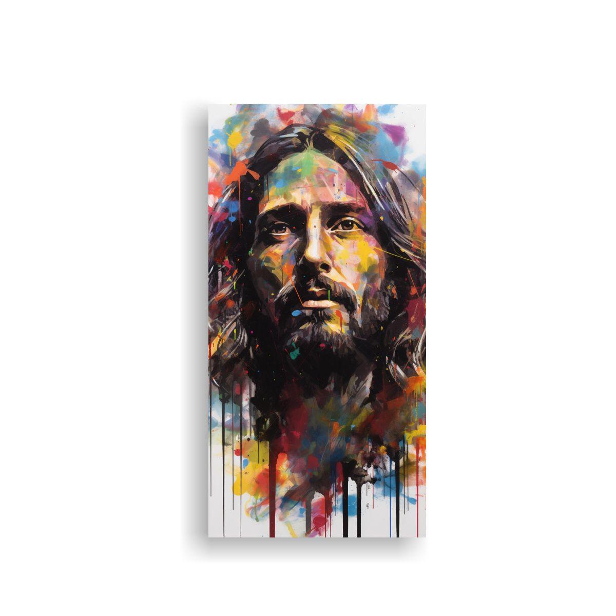 Cuadro Abstracto De Jesucristo Con Simetría 30x60cm-0