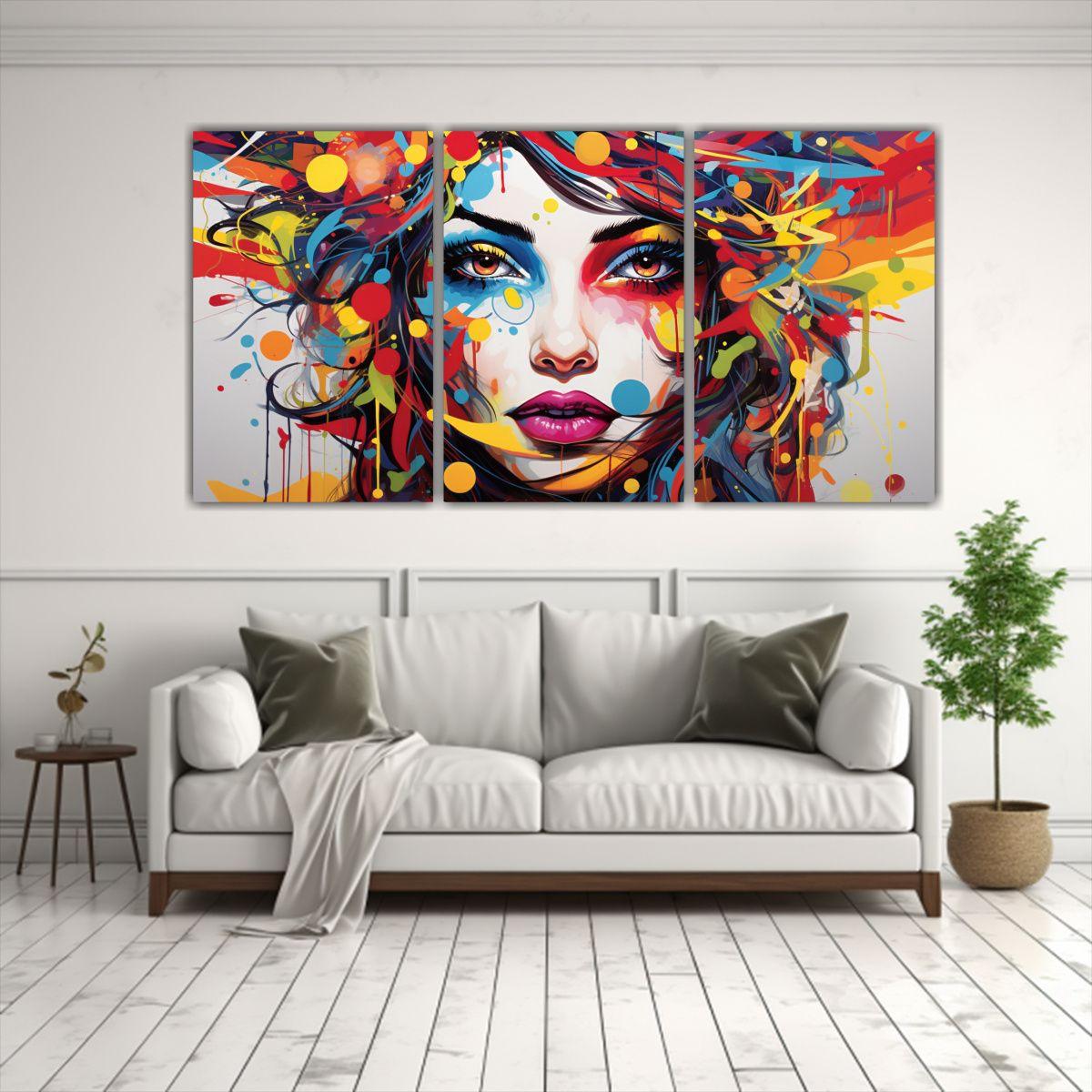 Cuadro De Tela Sublimada Con Imagen De Niña 90x45 Cm-2