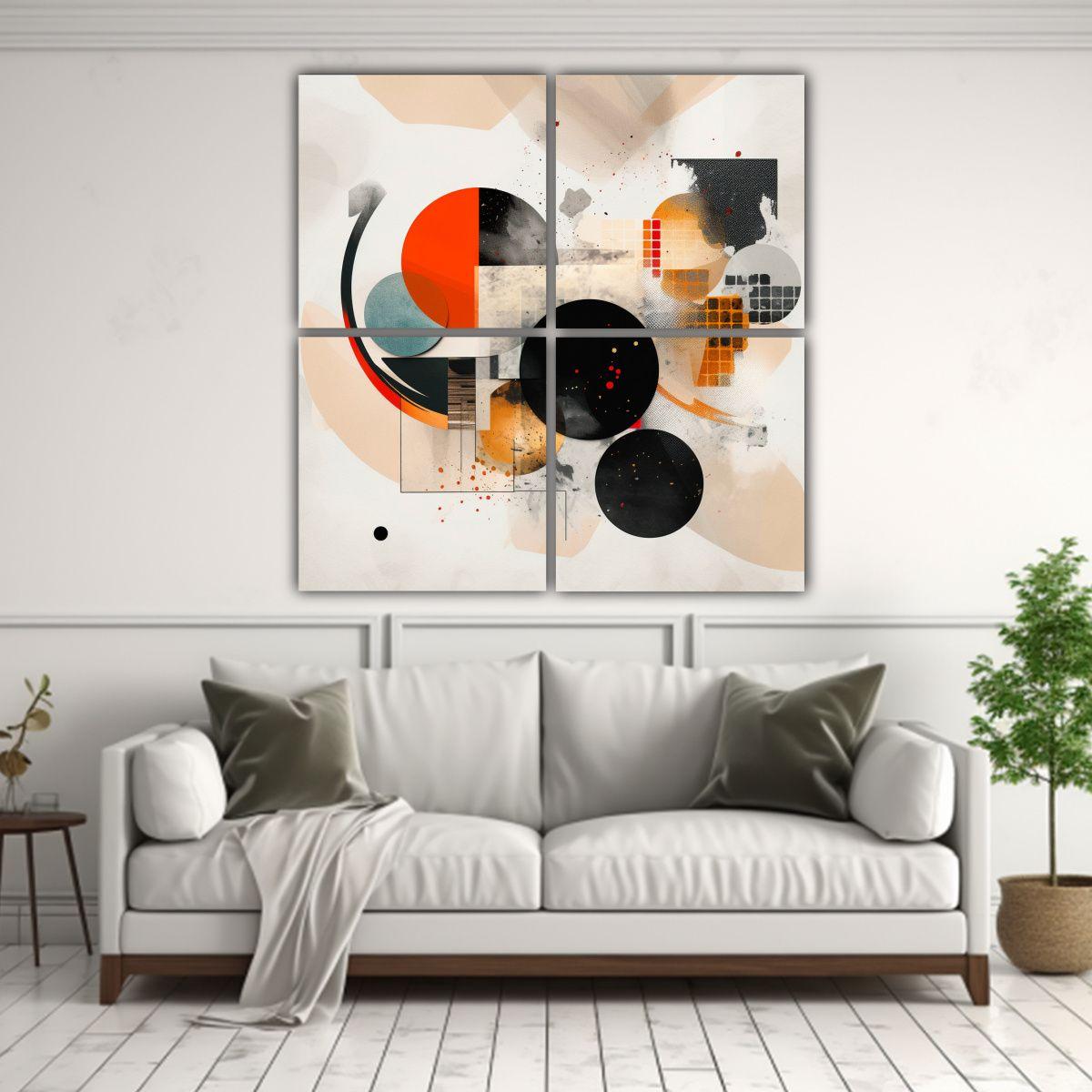 Obra De Arte Digital Moderna: Collage Abstracto 140x140 Cm-2