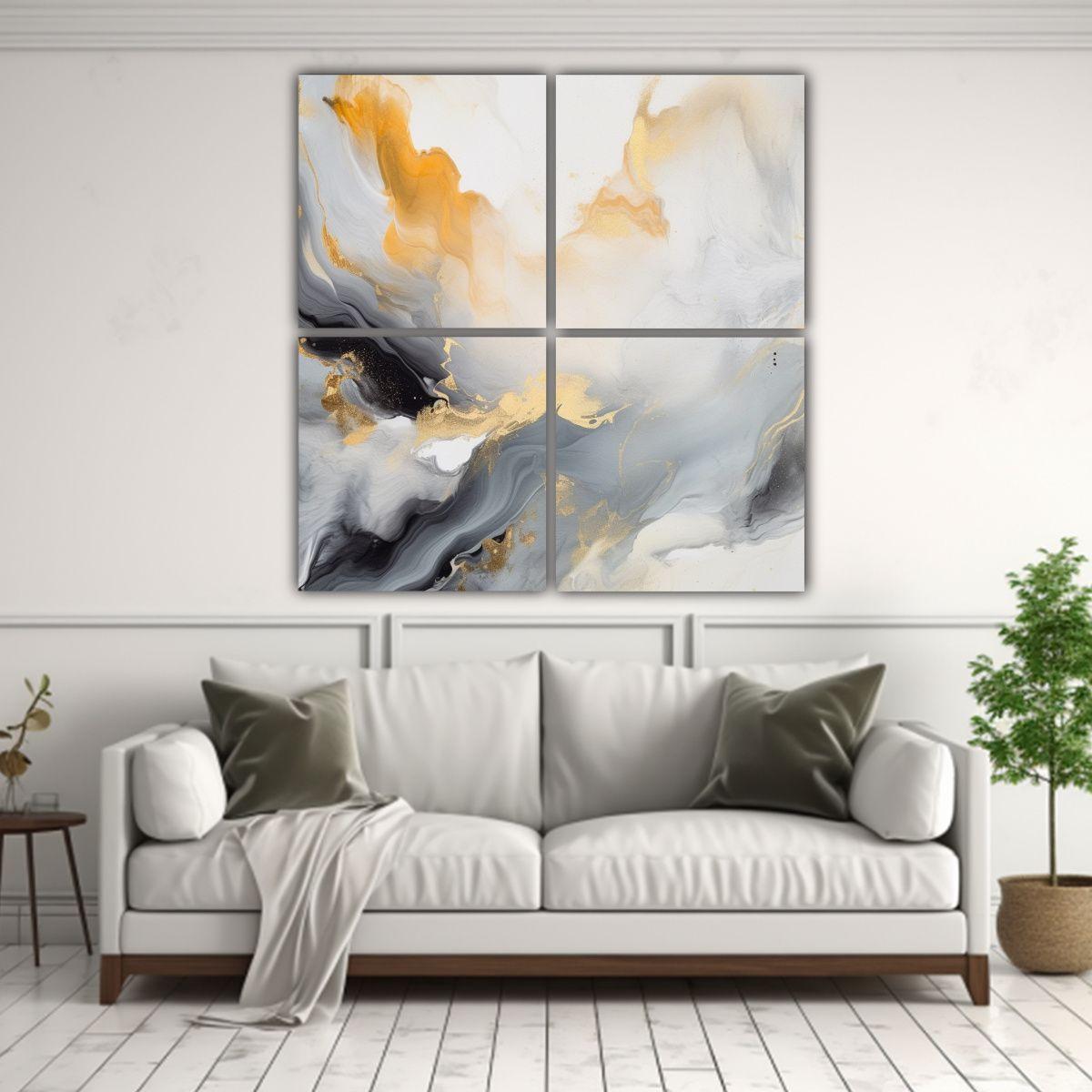Cuadriptico Cuadrado Lineales Imagen Hipnotizante 80x80 Cm-2