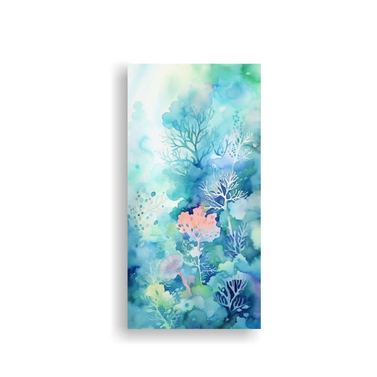 Cuadro Vintage Obra Maestra Escena Submarina Suave 20x40cm-0