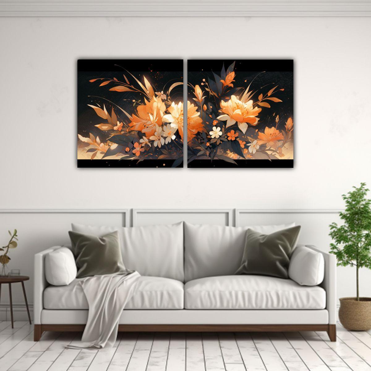 Cuadros Abstractos En Tela Con Patrón Intenso, 60x30 Cm-2