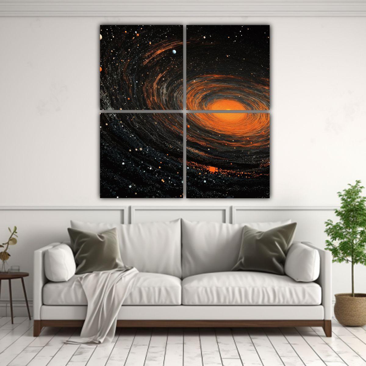 Cuadros De Tela Con Movimiento Abstracto Y Cielo 120x120 Cm-2
