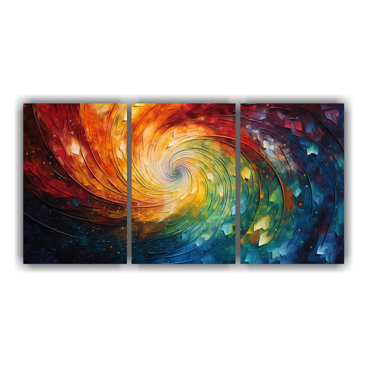 Pintura Abstracta Alegría, Dos Remolinos 150x75 Cm-0