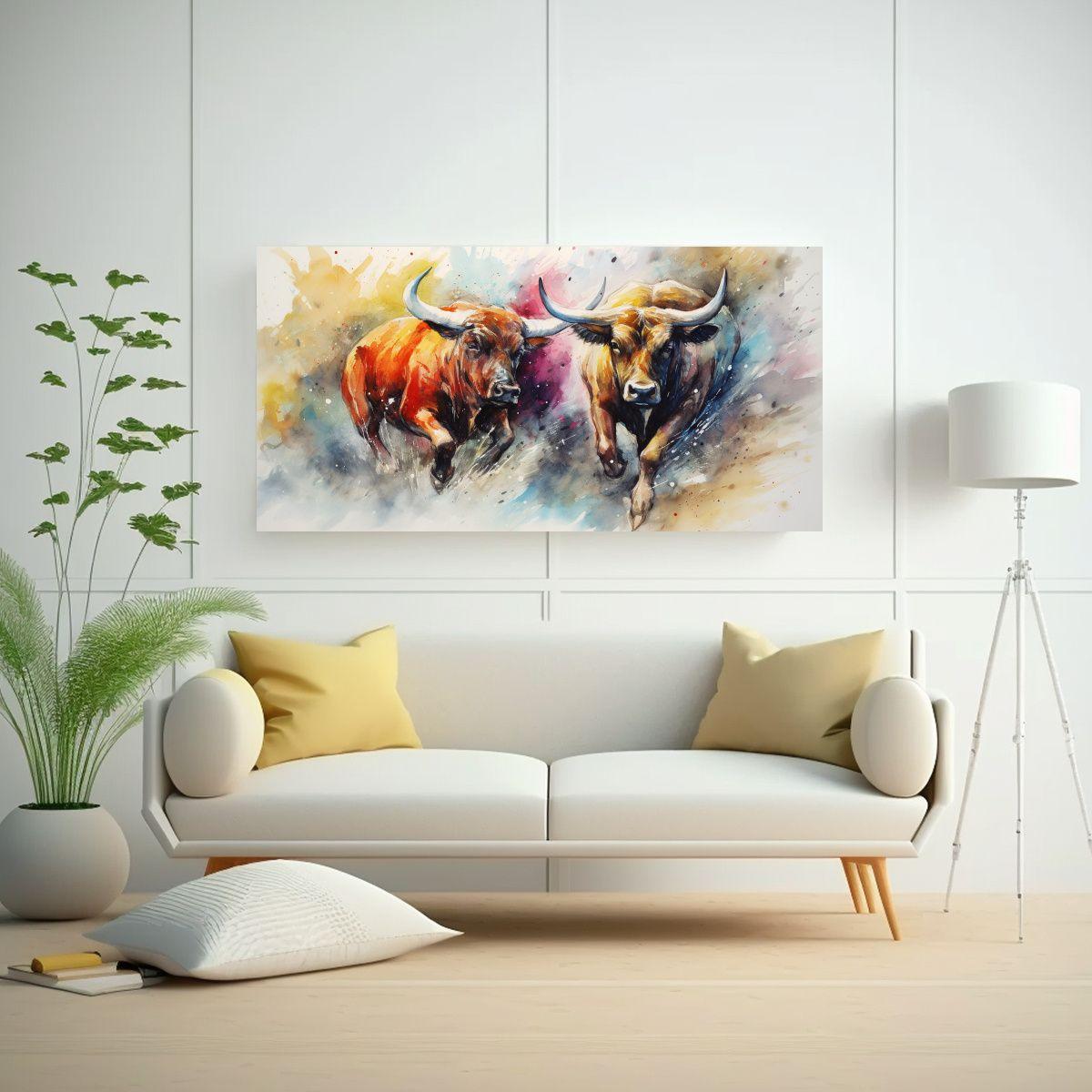 Pintura Pared Creativa: Coloridos Acuarelas Estilo 60x30cm-2