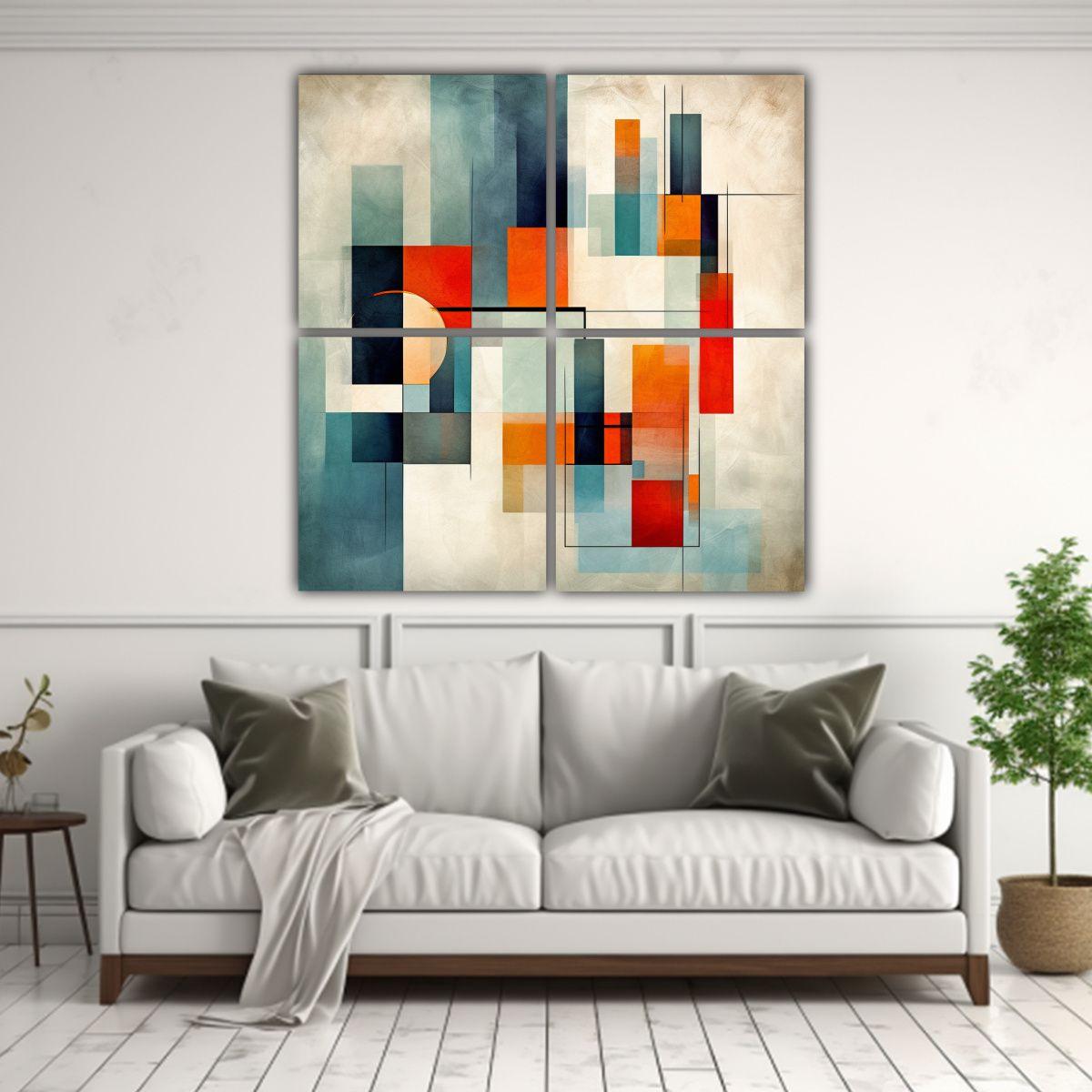 Cuatro Composiciones Abstracción Mágica 140x140 Cm-2