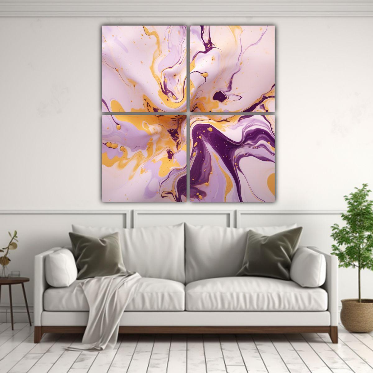 Cuadros De Pared Hermosos Para Cuarto, Morado 40x40 Cm-2