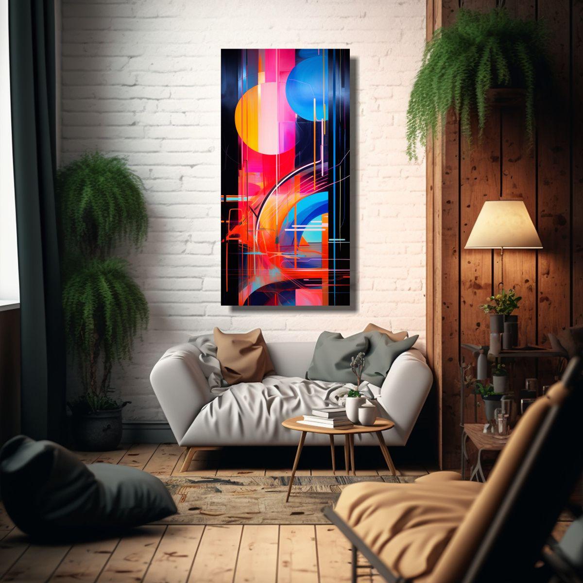 Pinturas Decorativas Abstractas De Vibrantes Ecos 20x40cm-2