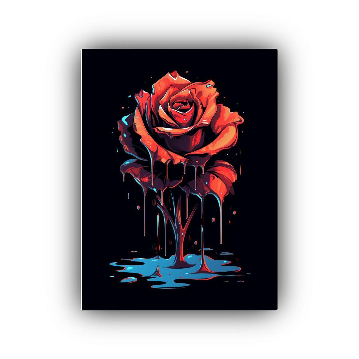 Cuadro Lienzo Arte Finas Líneas Rosa 80x120cm-0