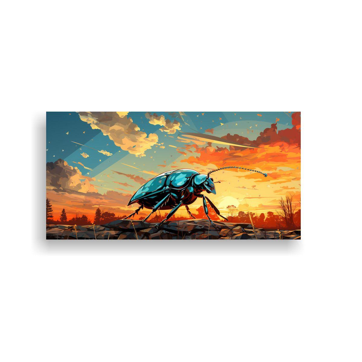 Cuadros Decorativos Elegancia Escarabajos Sol Azul 60x30cm-0