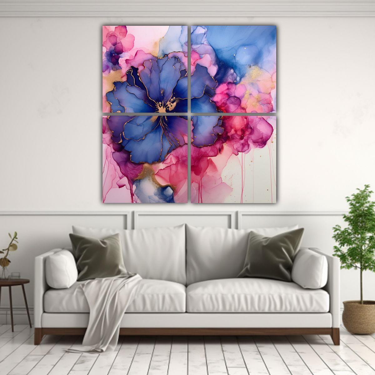 Pintura Moderna De Tinta Al Alcohol En Un Lienzo 160x160 Cm-2