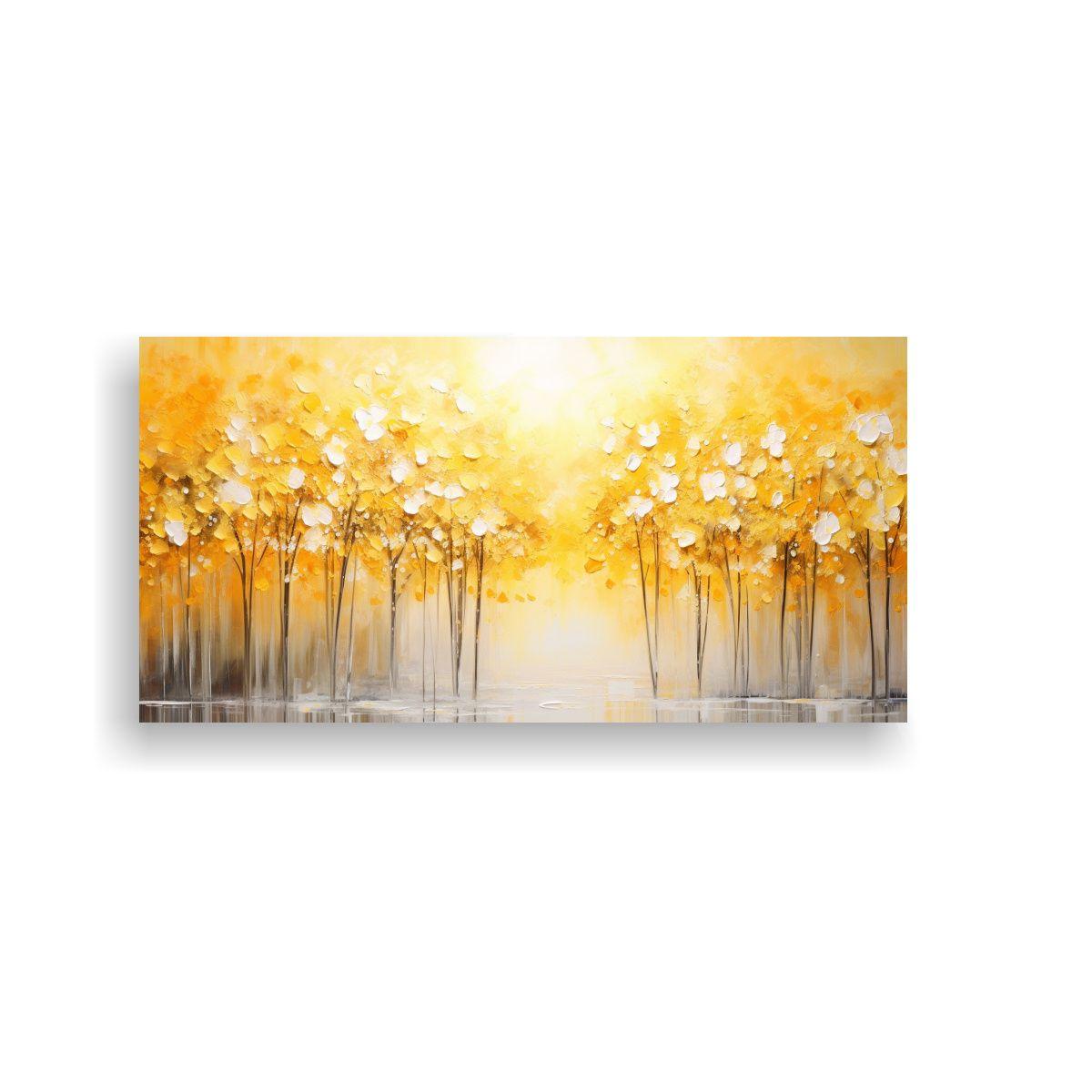 Cuadro Amarillo Plata Estilo Decoración Colores 40x20cm-0