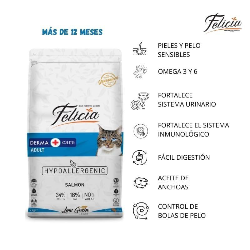 ALIMENTO HIPOALERGÉNICO GATO - DERMA CARE SALMÓN - 2 KG-2