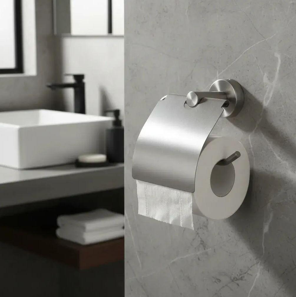 Soporte Papel Higiénico Acero Inoxidable a Muro Premium-3