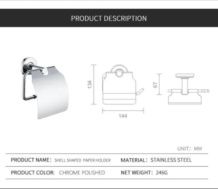 Soporte Papel Higiénico Acero Inoxidable a Muro Premium-7