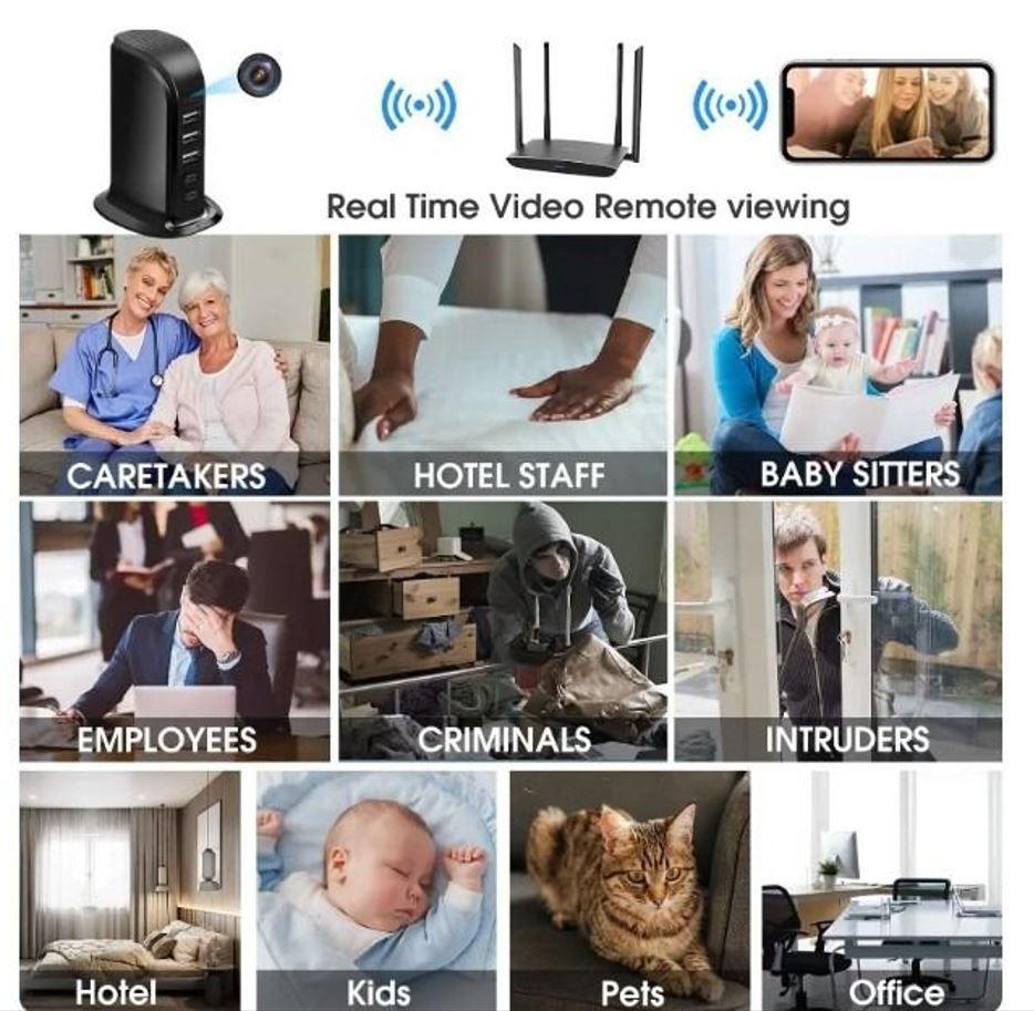 Cámara Espía Oculta Full Hd 4k Hub Cargador Usb-2