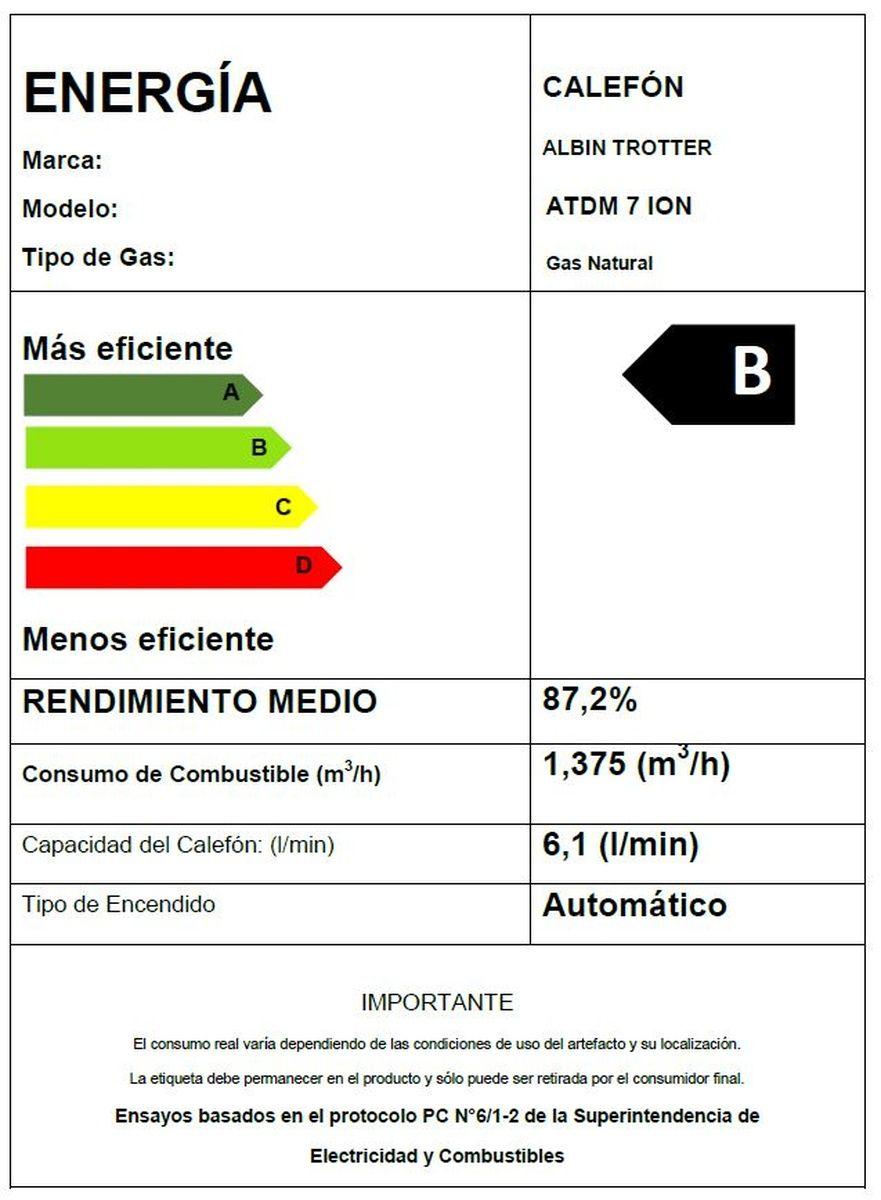 Calefont Albin Trotter 7 Litros Tiro Natural Gas Natural-4