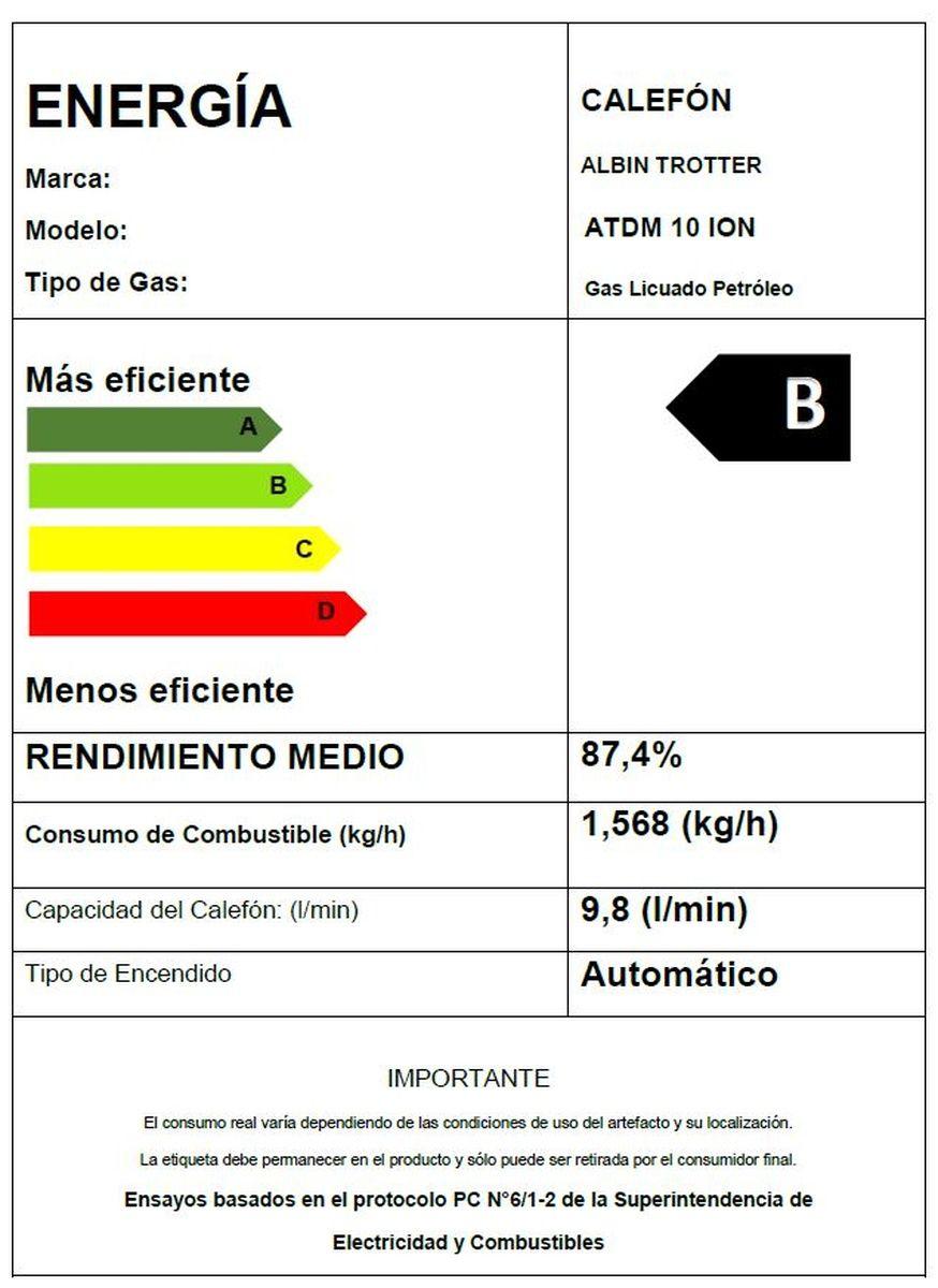 Calefont Albin Trotter 10 Litros Tiro Natural Gas Licuado-4