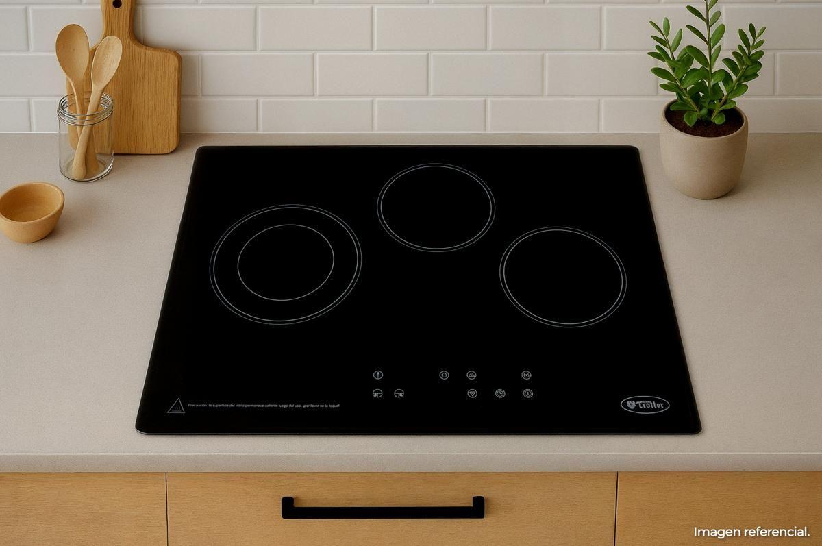 Cocina Encimera Empotrada Eléctrica At-Xn Glass Fein 3Platos-3