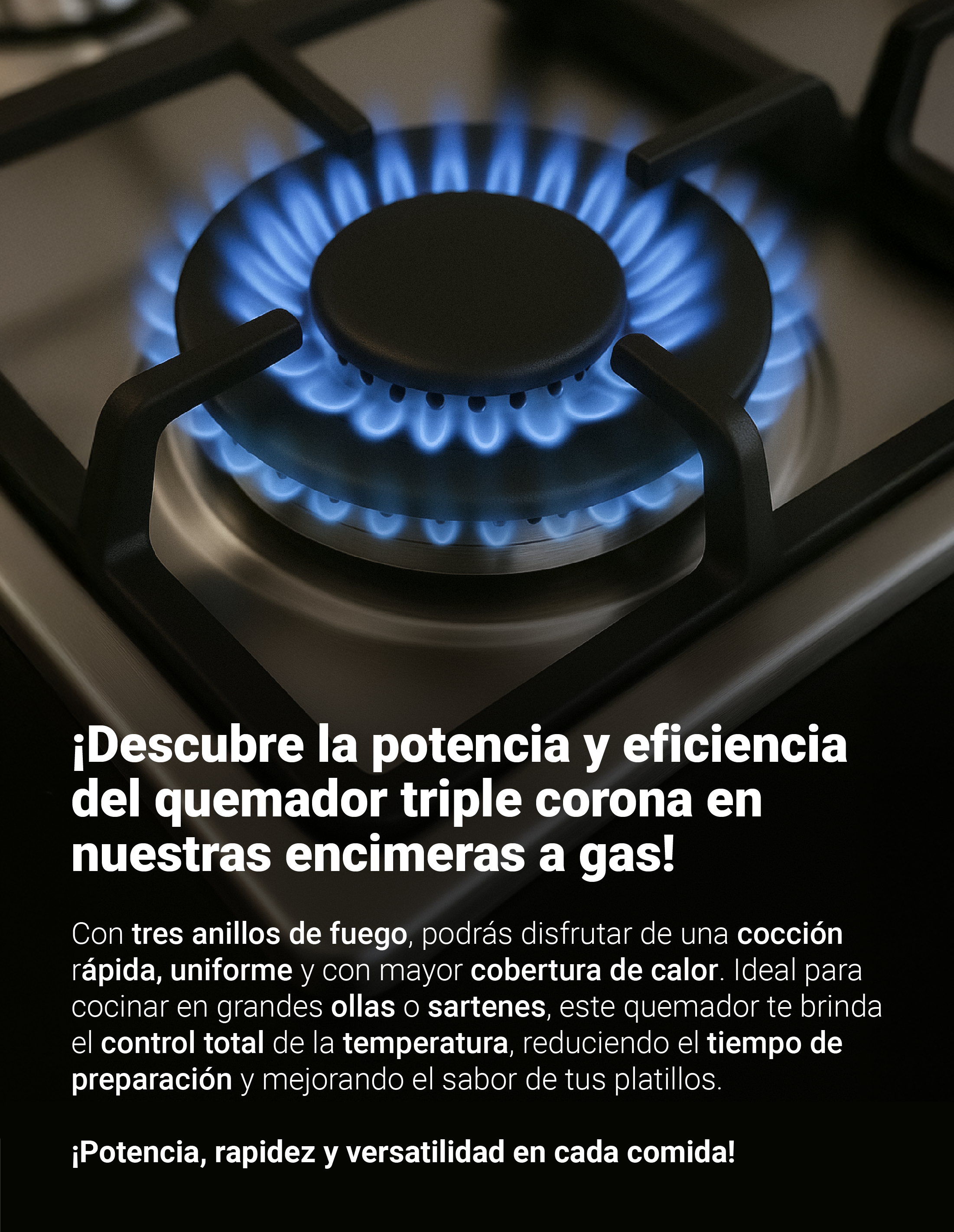 Encimera Gas Natural Albin Trotter Quadra 90 cm 6 Platos-6