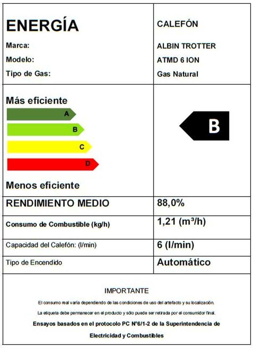 Calefont Albin Trotter 6 Litros Tiro Natural Gas Natural-4