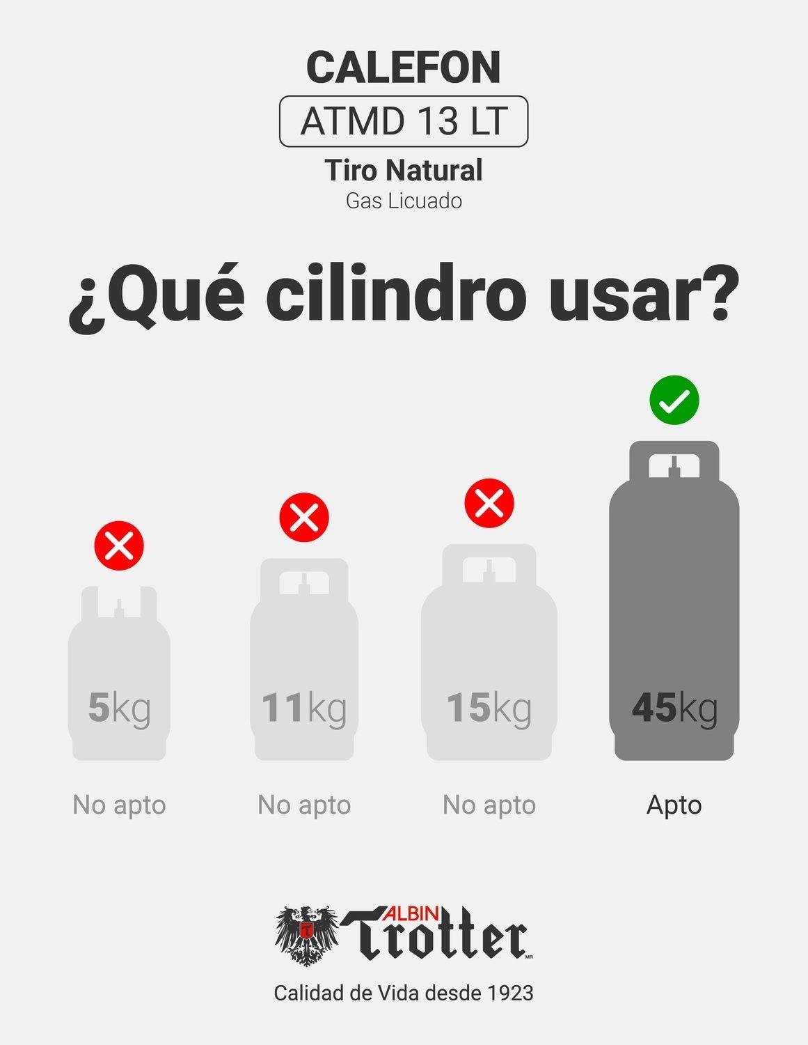 Calefont Tiro Natural 13 L Gas Licuado ALBIN TROTTER-2