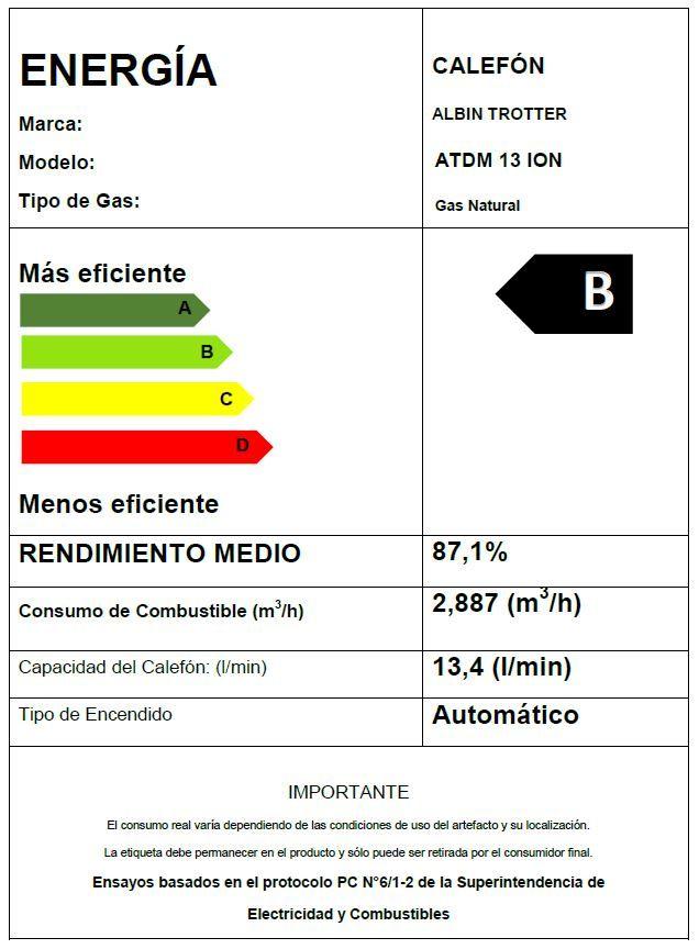 Calefont Albin Trotter 13 Litros Tiro Natural Gas Natural-4