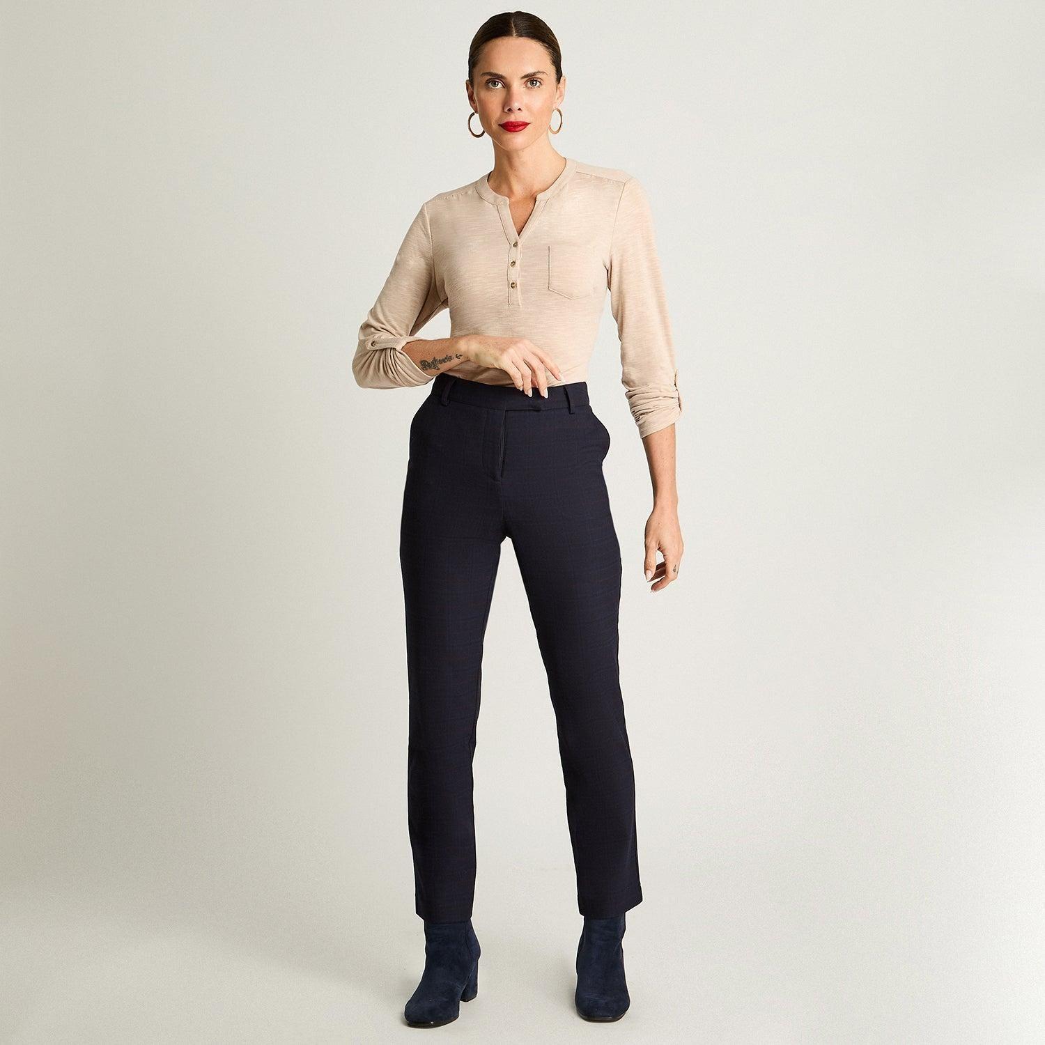 Pantalón Slim Print Azul Marino-3
