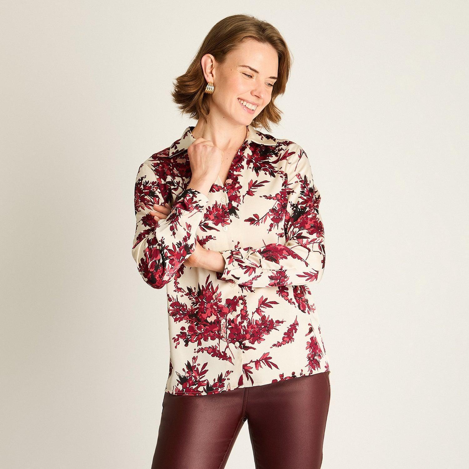 Blusa Rosada con Estampado Floral-0