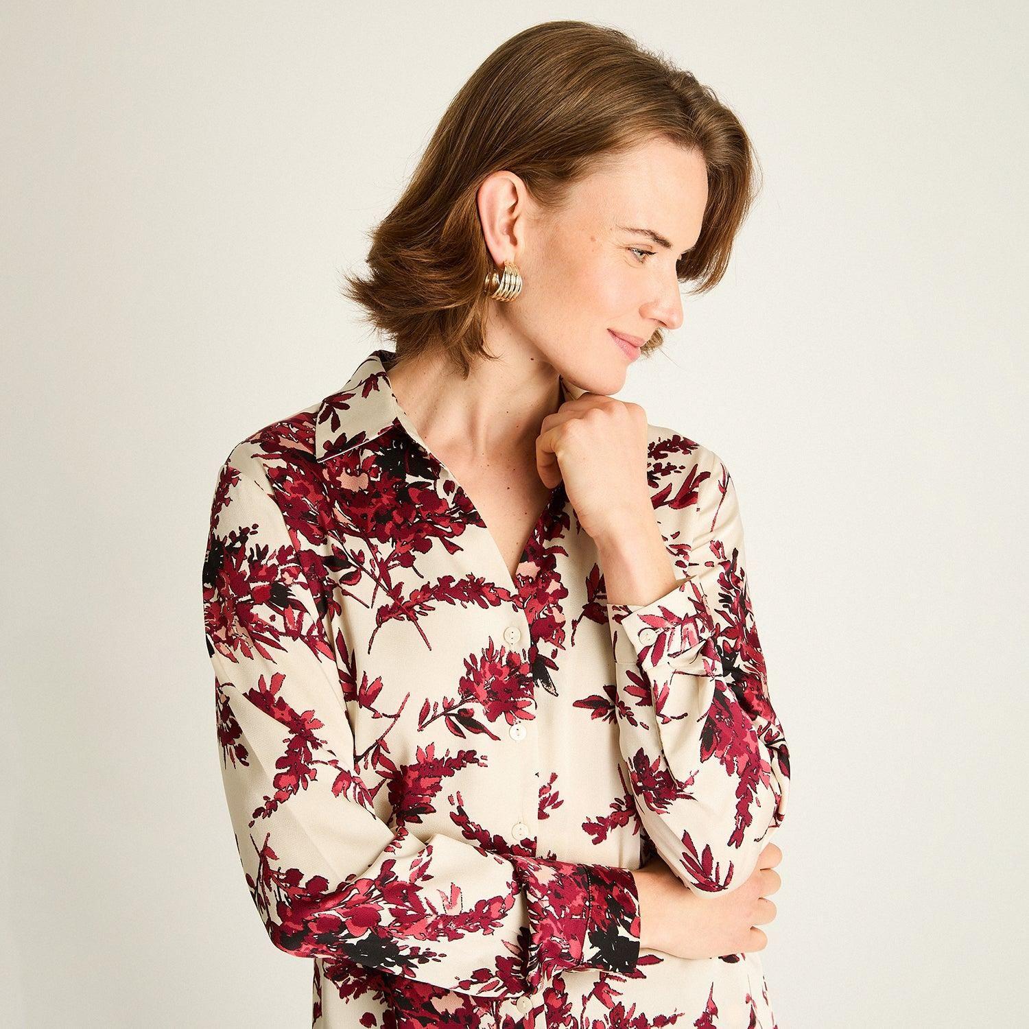 Blusa Rosada con Estampado Floral-2