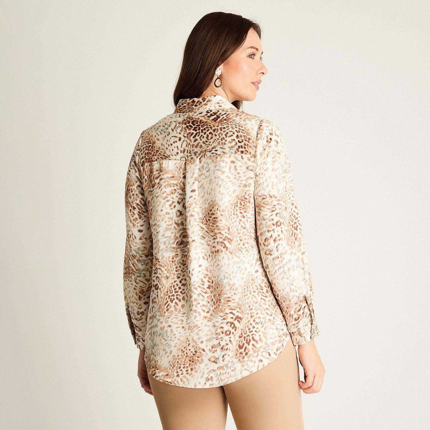 Blusa Beige Estampado Animal Print-1