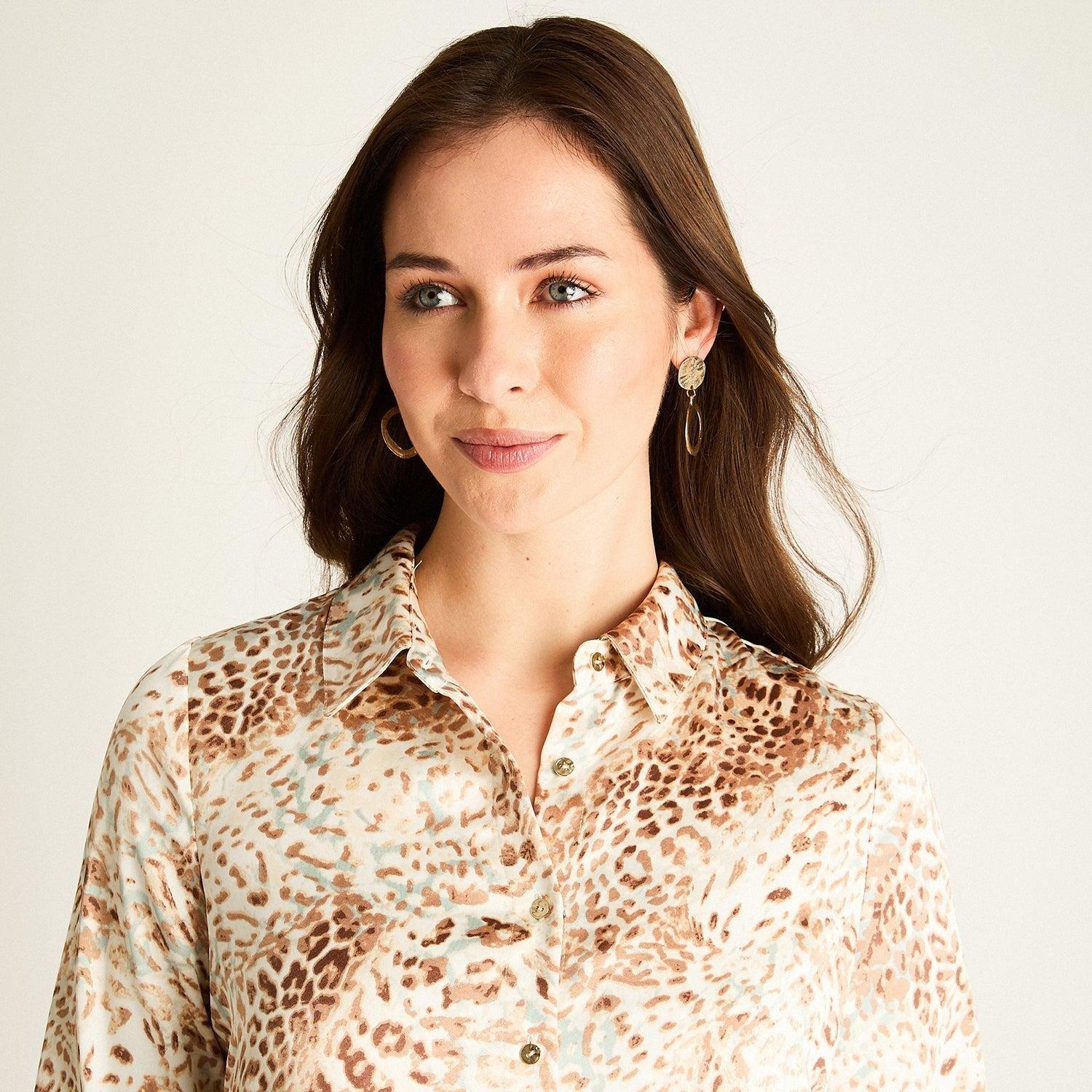 Blusa Beige Estampado Animal Print-2