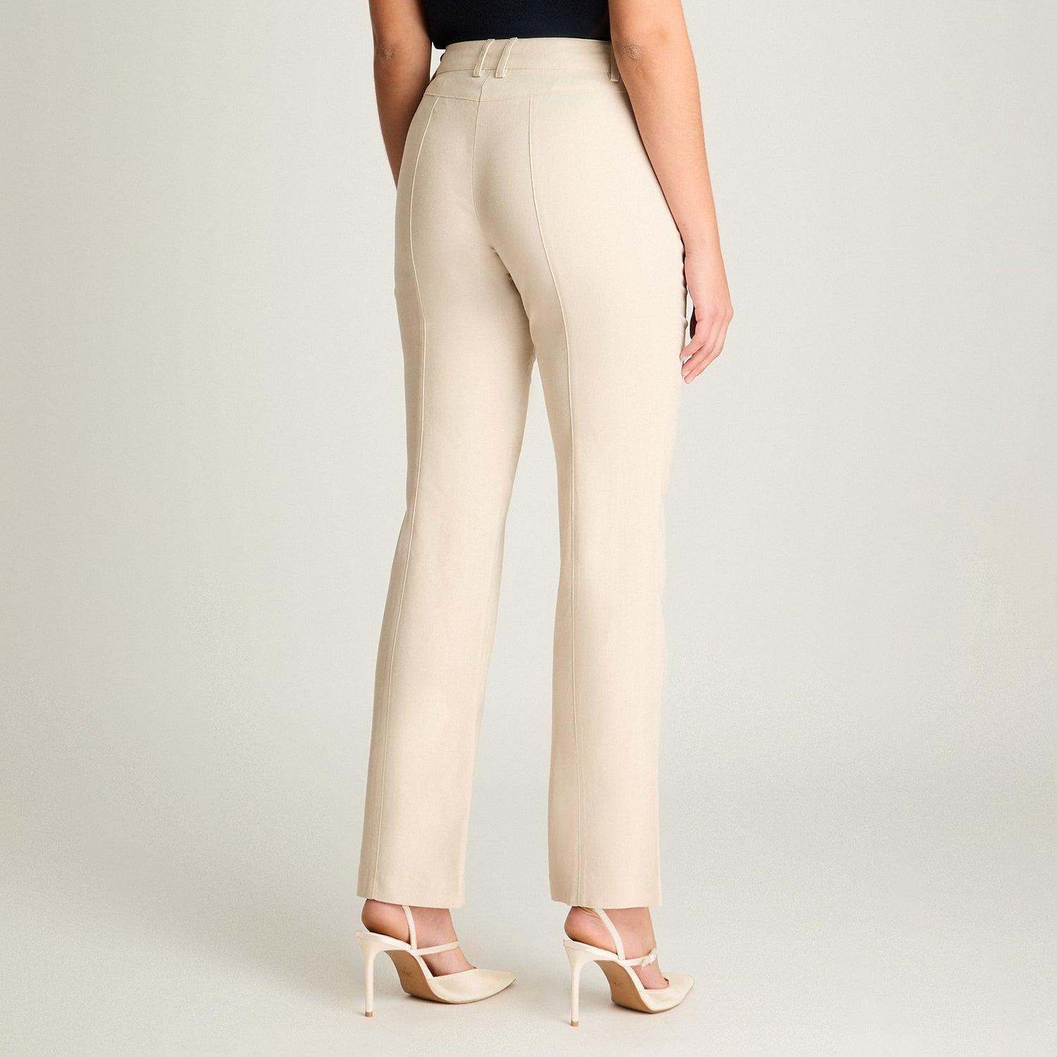 Pantalón Formal De Lino Recto Arena-1