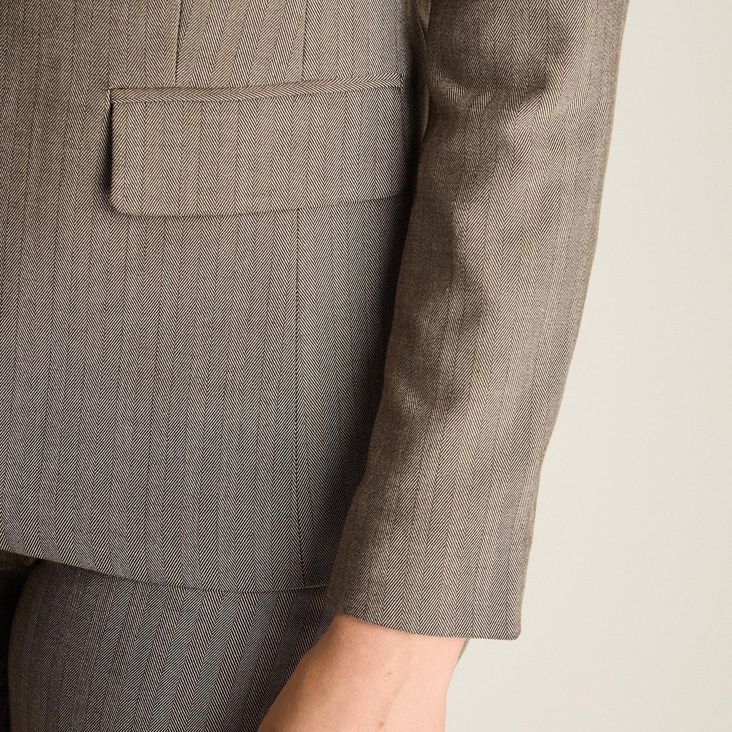 Blazer Gris Manga Larga Elasticidad Nula Con Forro Calce Normal Tela Plano-2