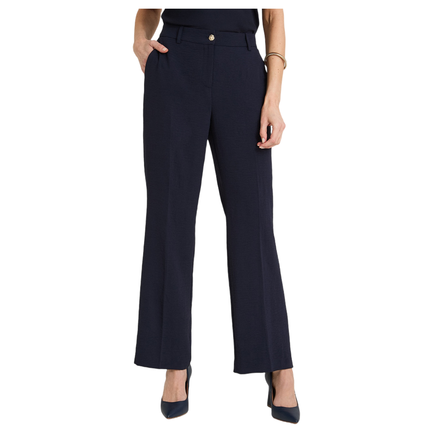 Pantalón Formal Palazzo Liviano Azul-0