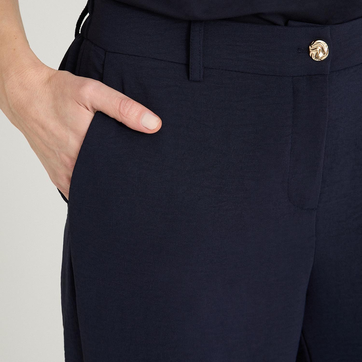 Pantalón Formal Palazzo Liviano Azul-2