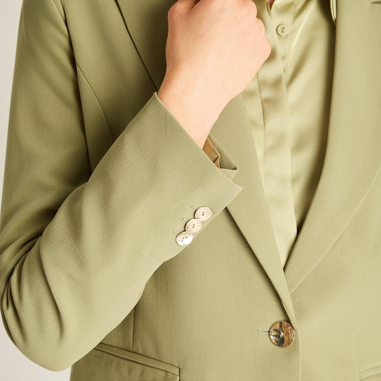 Blazer Verde con Solapa Clásica-2
