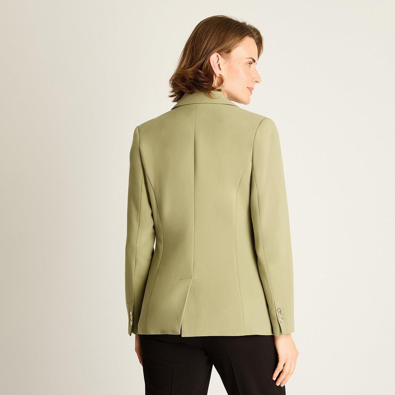 Blazer Verde con Solapa Clásica-1