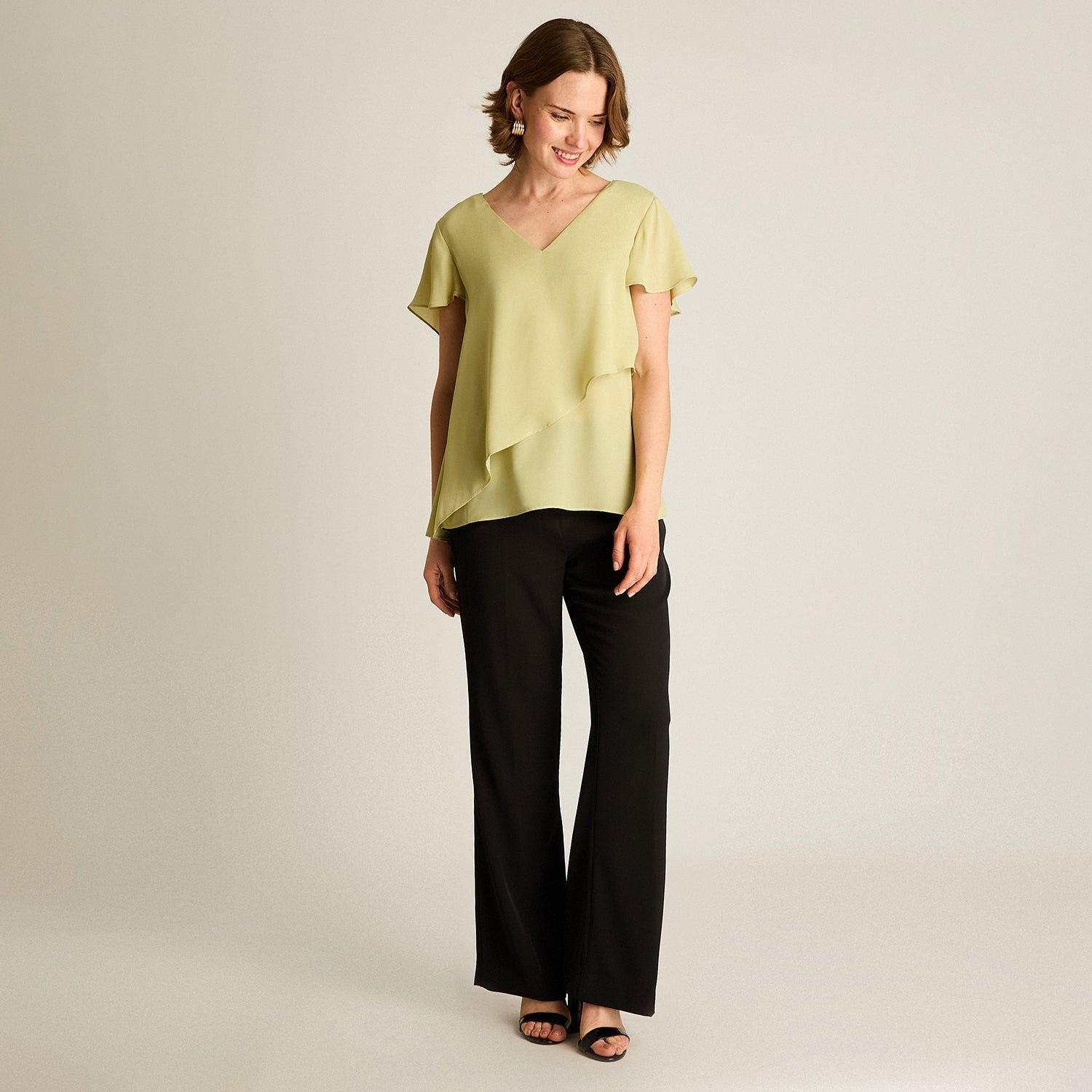 Blusa Verde Asimétrica sin Forro-3