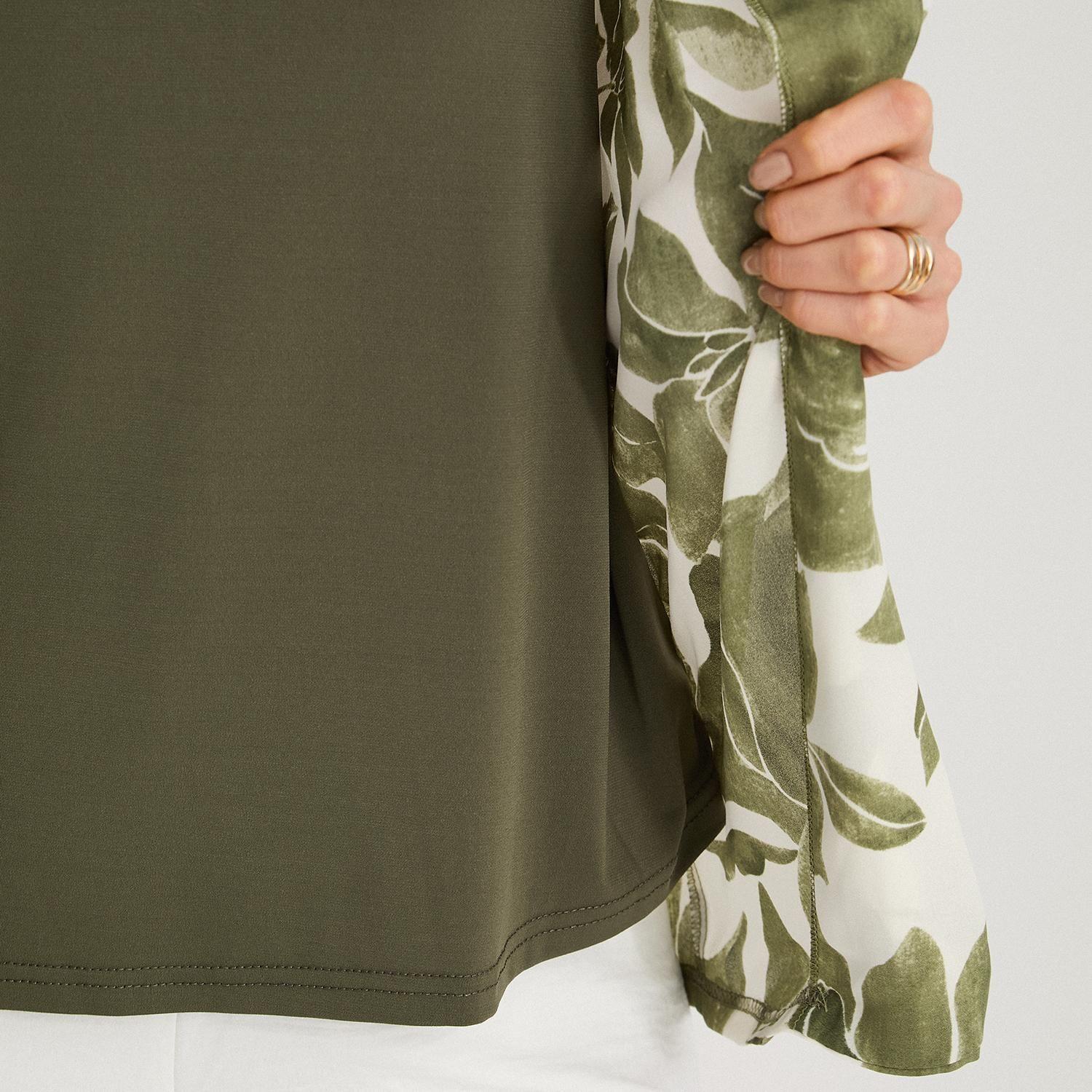 Blusa Twin Set Manga 3/4 con Tapado Verde-2