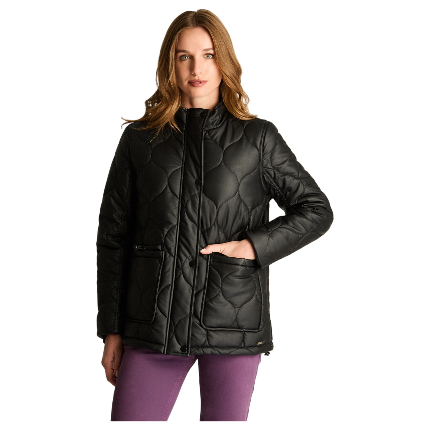 Chaqueta Eco cuero Quilted Negro-0