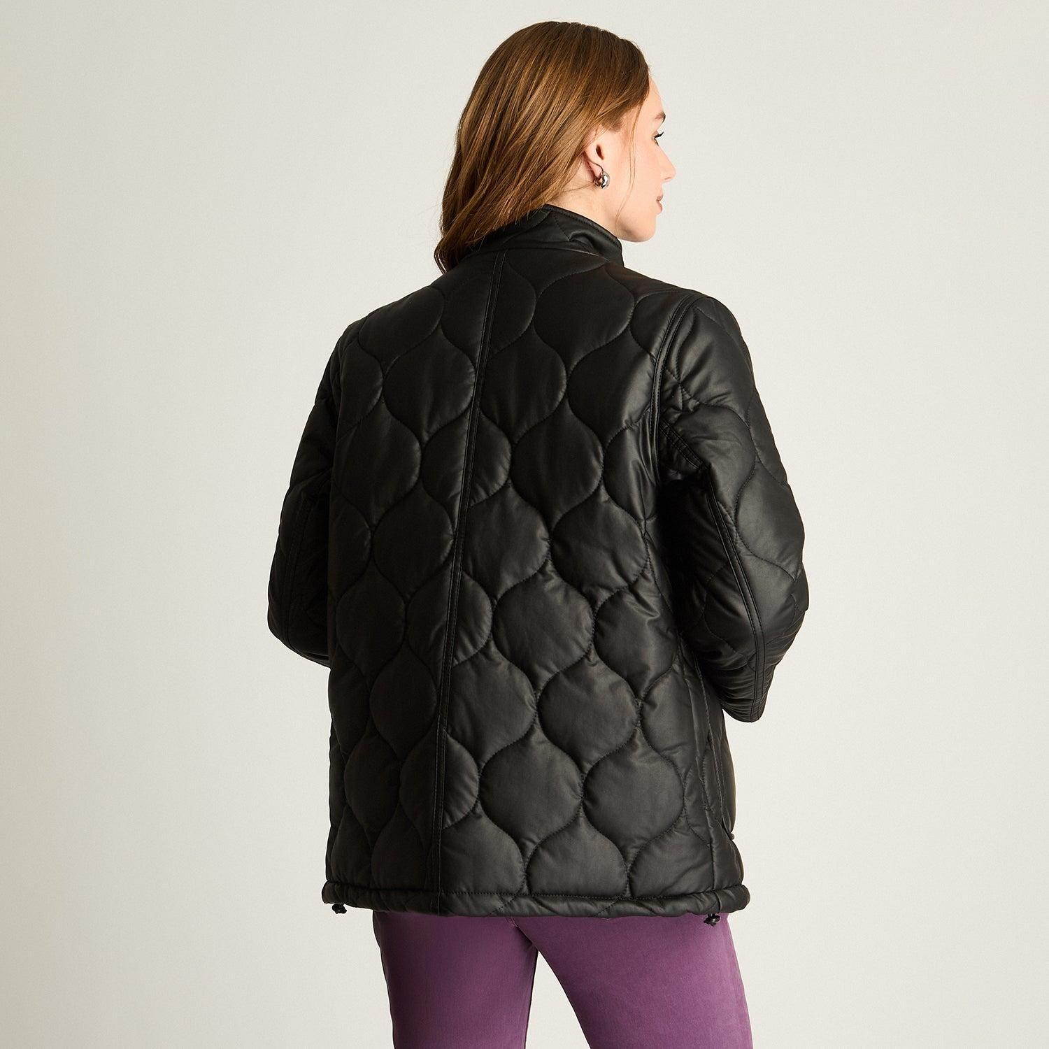 Chaqueta Eco cuero Quilted Negro-4