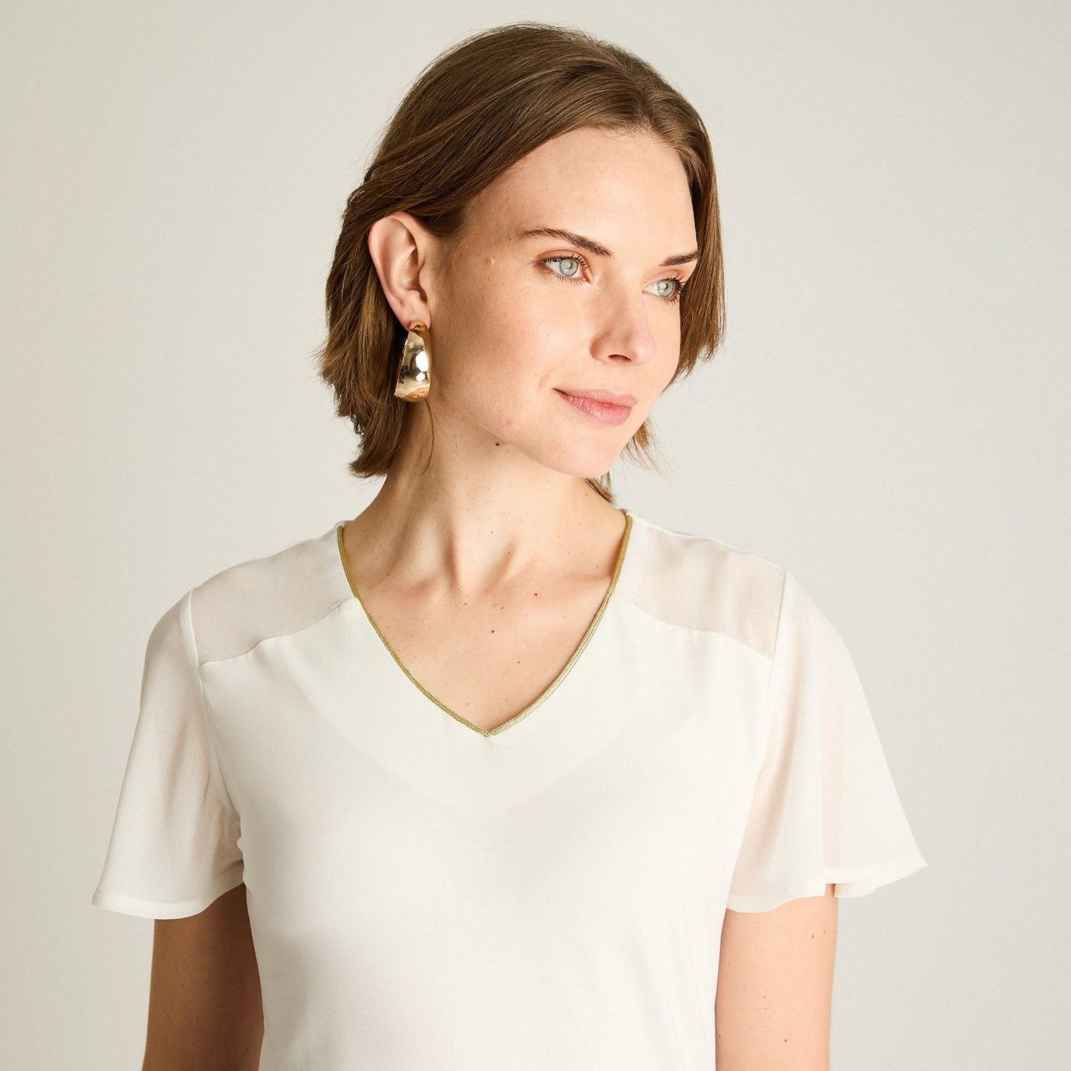 Polera Crudo Manga Corta Volantes-2