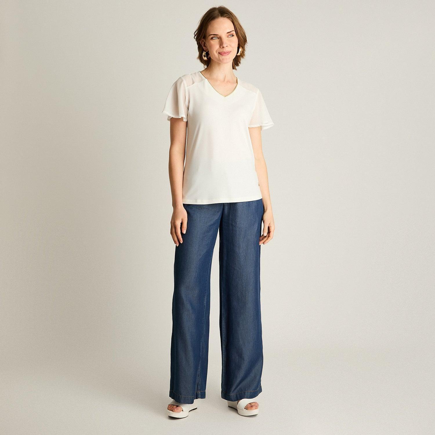 Polera Crudo Manga Corta Volantes-3