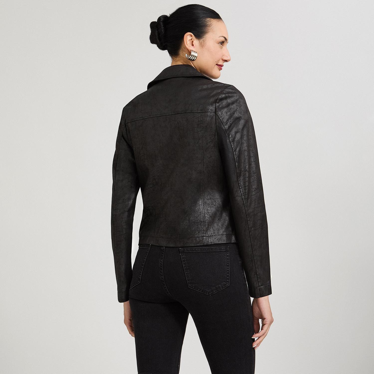 Casaca Biker de Suede Negro-1