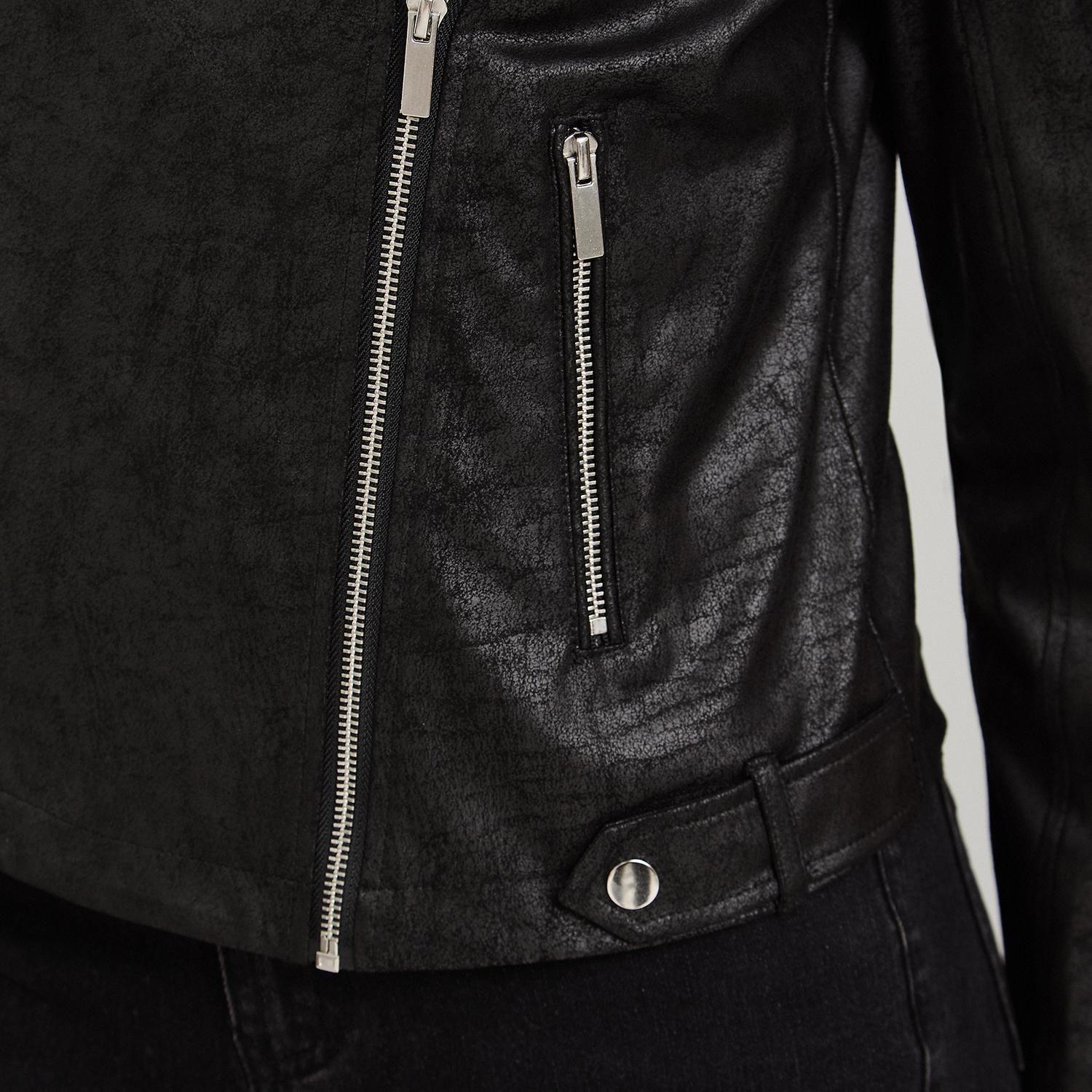 Casaca Biker de Suede Negro-2